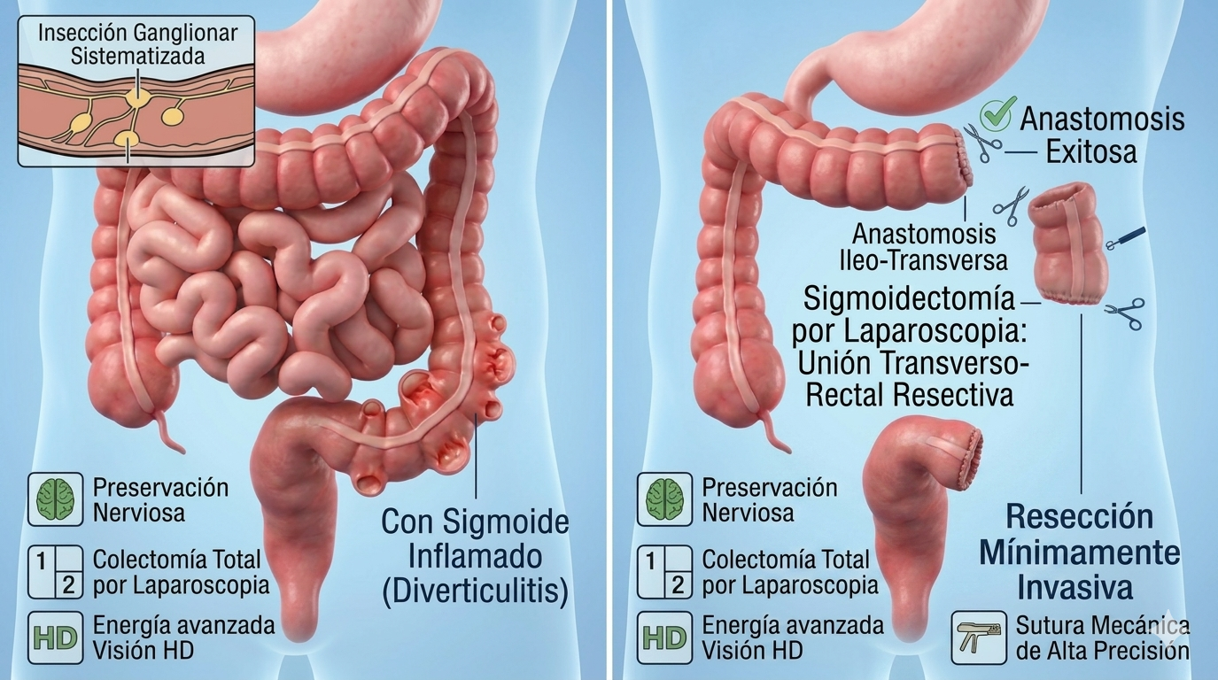 Sigmoidectomia por laparoscopia-Dr. Jorge Higuerey